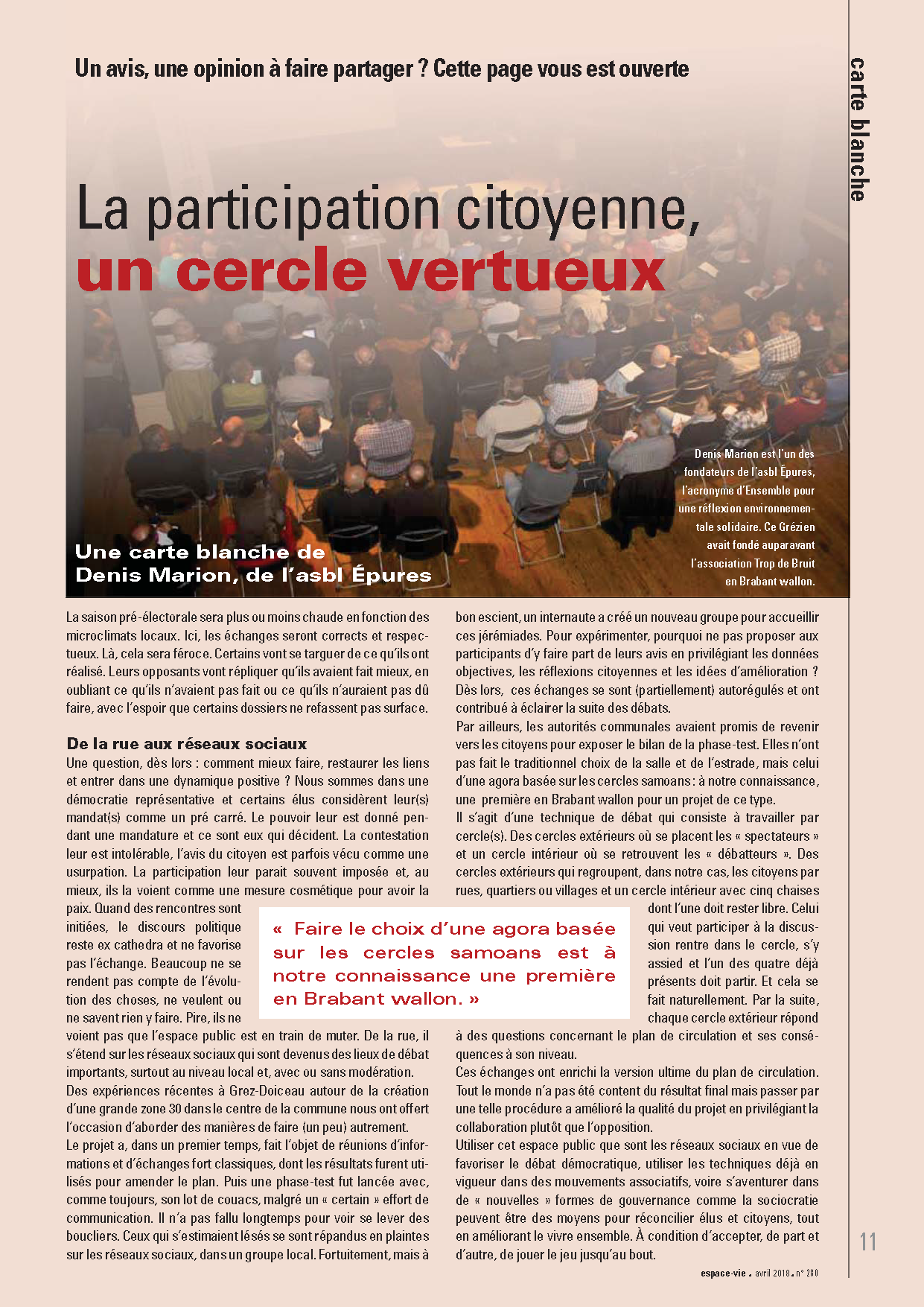 La participation citoyenne, un cercle vertueux -- 04/04/18